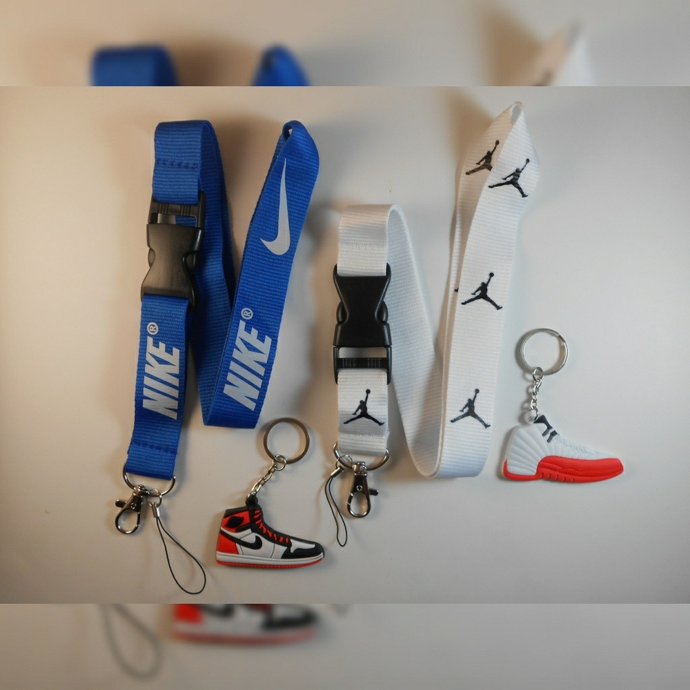 Nike and Jordan lanyard with keychains. New!